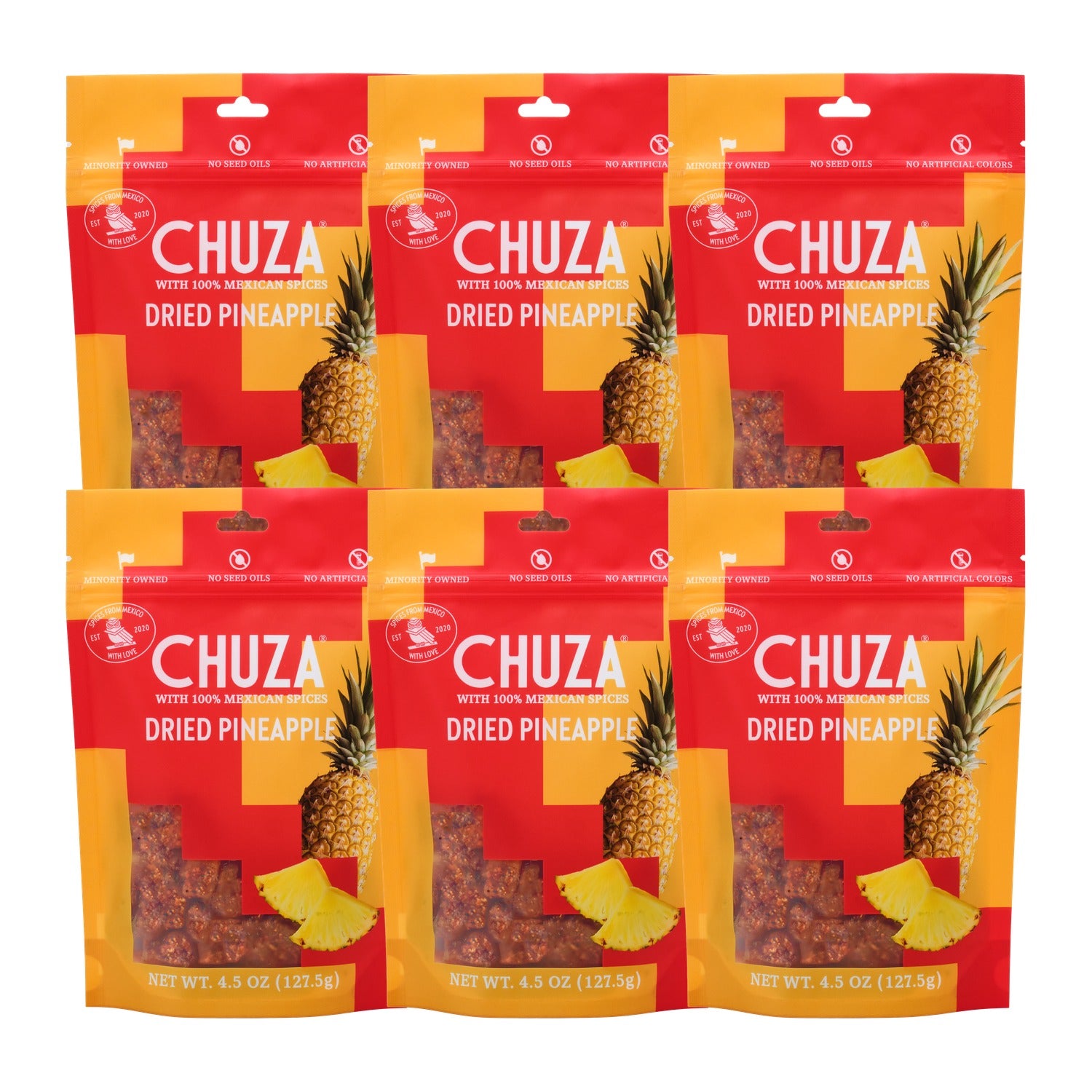 Dried Pineapple with Chili-Seasoning — 6 Pack