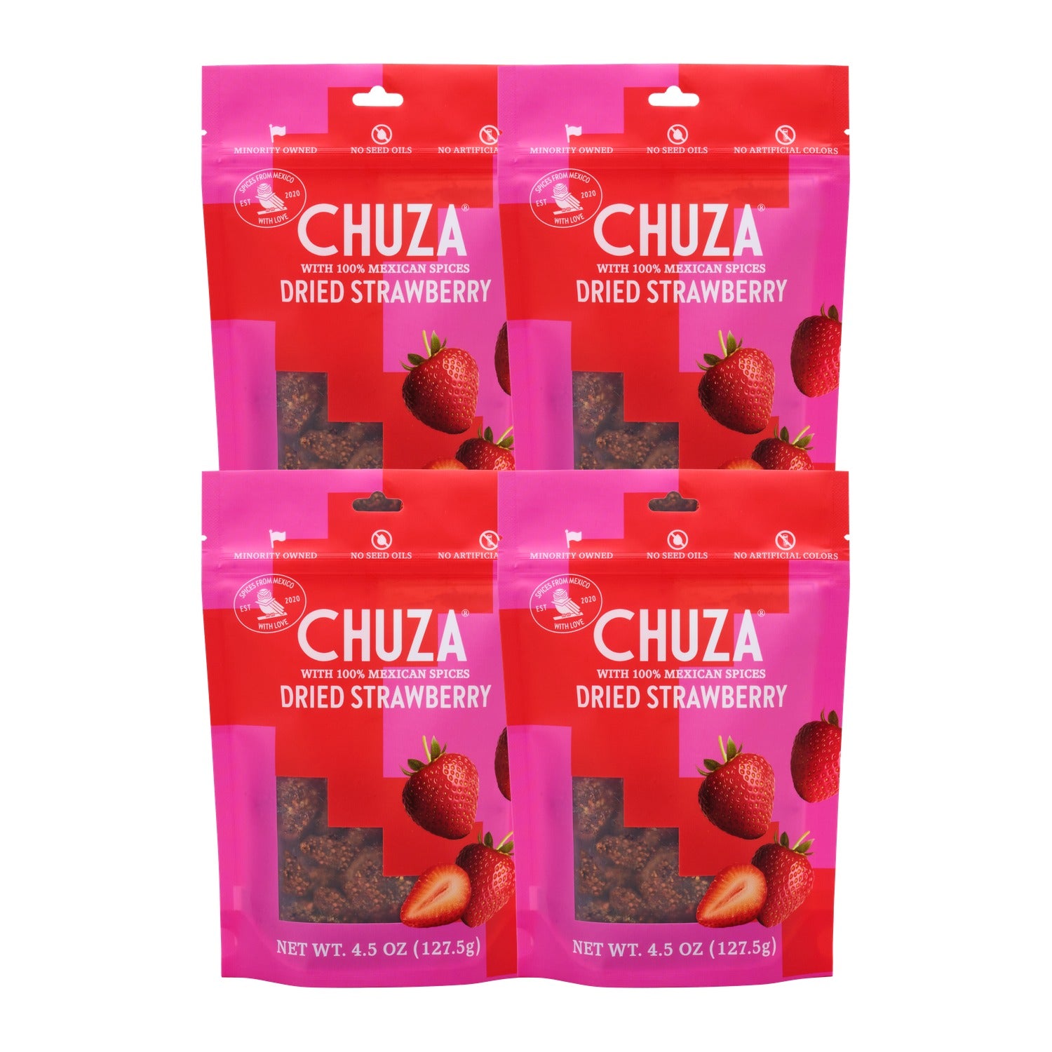 Dried Strawberry with Chili Seasoning — 4 Pack