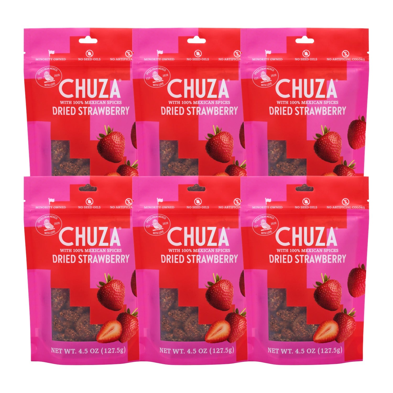 Dried Strawberry with Chili Seasoning — 6 Pack